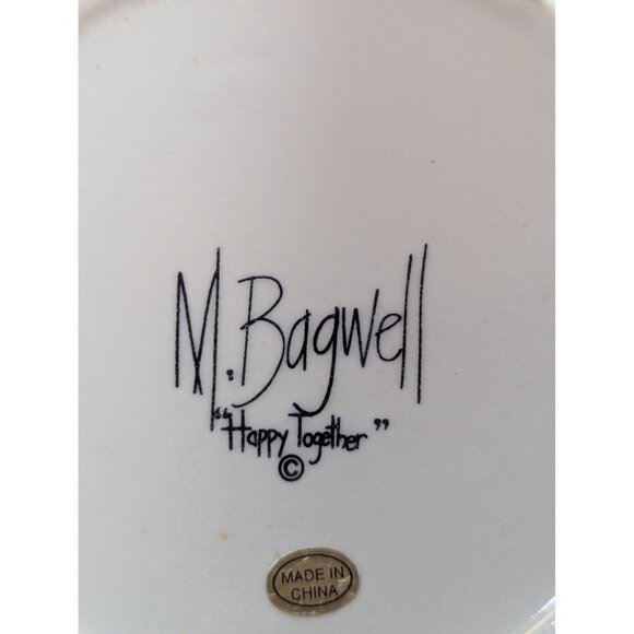 M. Bagwell "Happy Together" Ceramic Salad/Lunch/Dessert Plates Set of 4 - Picture 8 of 8